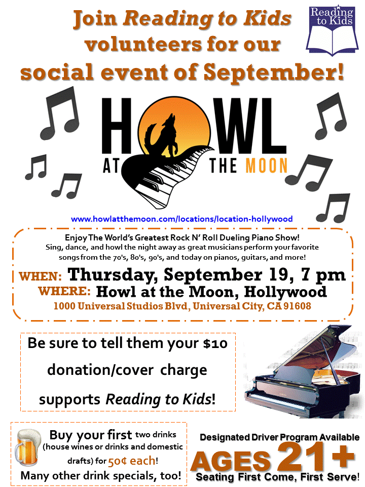 Reading to Kids Howl at the Moon flyer