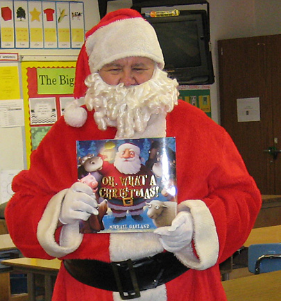 Santa at Alta Loma reading clubs