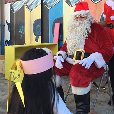 Santa at Reading to Kids