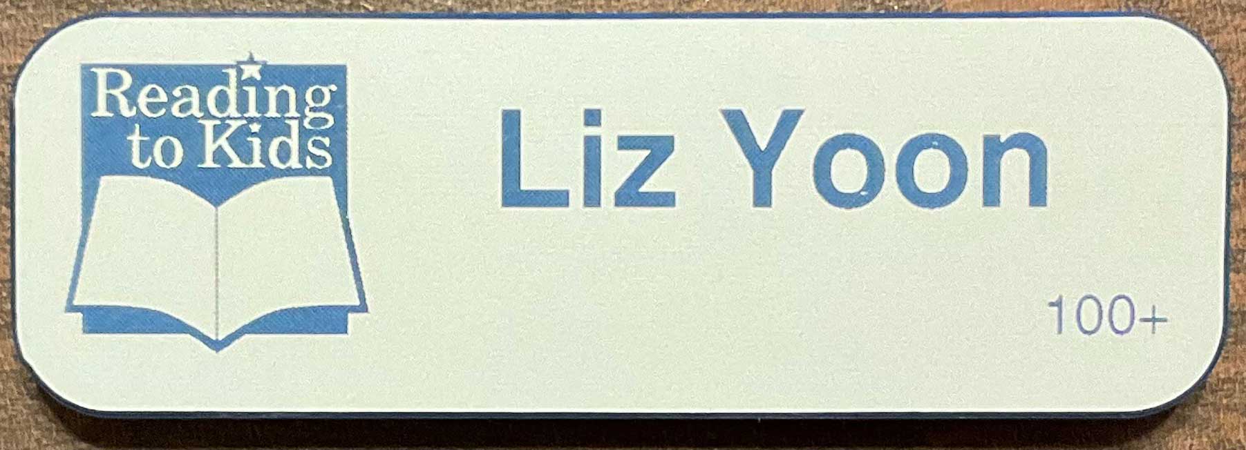 Liz Yoon 100th Name Badge