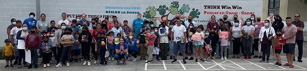 Kids, Volunteers, and staff at MacArthur Park Elem. reading clubs