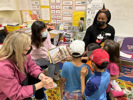 Reading to Kids at Magnolia Elem.