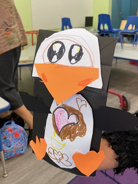 Kindergarten penguin craft at MacArthur Park Elementary