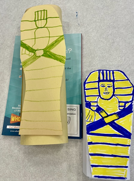 Paper sarcophagi crafts at Politi Elementary