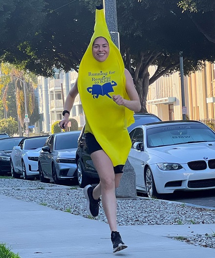 Kimberly Morris running while dressed as a banana