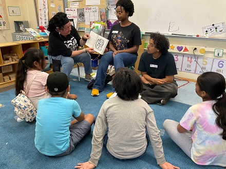 MacArthur Park Elem. 2nd graders enjoying the book being read aloud