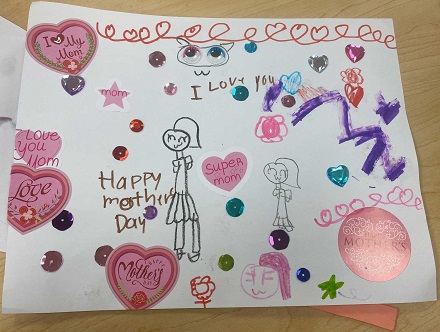 1st grader Mother's Day card at Politi Elementary
