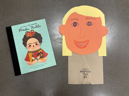 Kindergartner book and sample craft at MacArthur Park Elementary