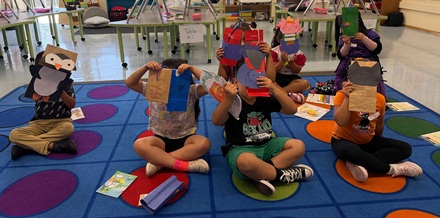 Kids with their crafts at the Magnolia reading clubs