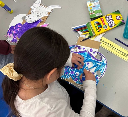3rd grade dragon craft at MacArthur Park Elementary