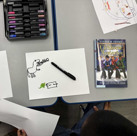 Drawing crafts at MacArthur Park Elementary