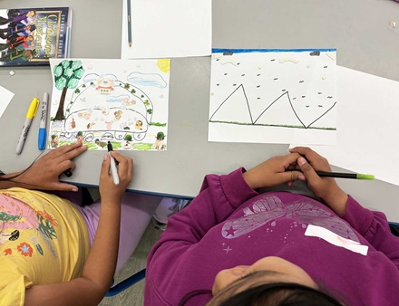 Drawing crafts at MacArthur Park Elementary