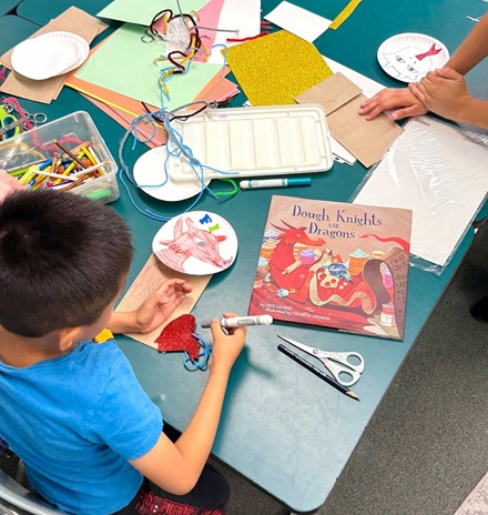 2nd grade book and craft at Charles White Elementary