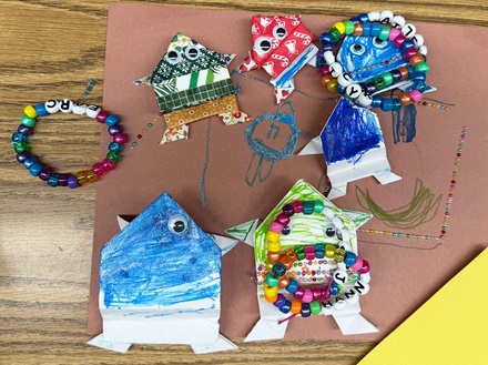 Kid crafts at Esperanza Elementary