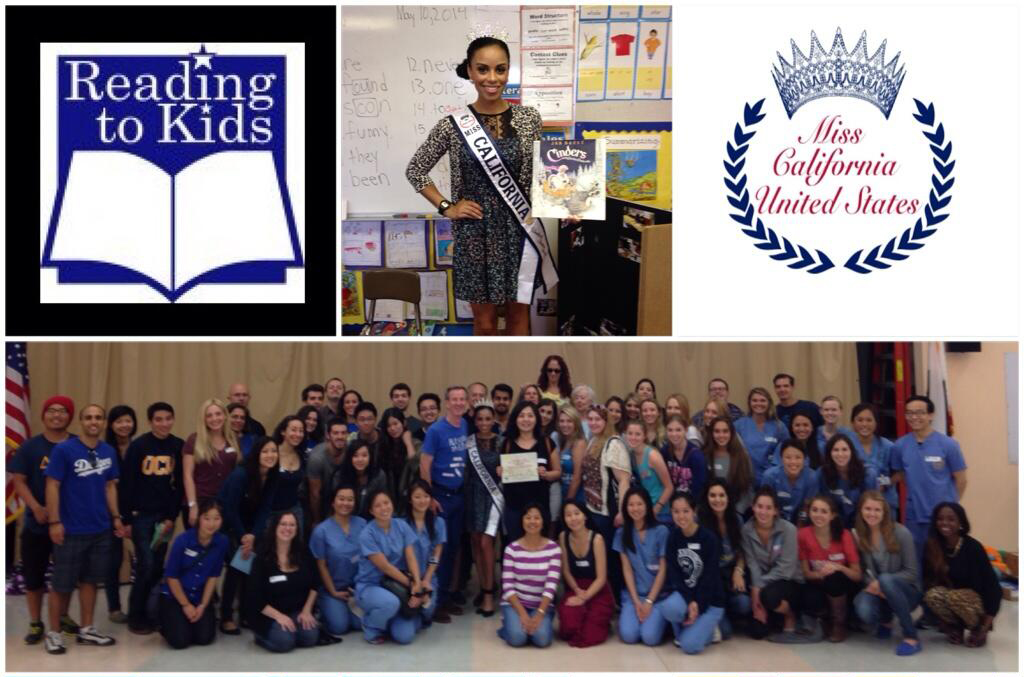 Miss California Brandy Fisher at Los Angeles Elem. with Reading to Kids